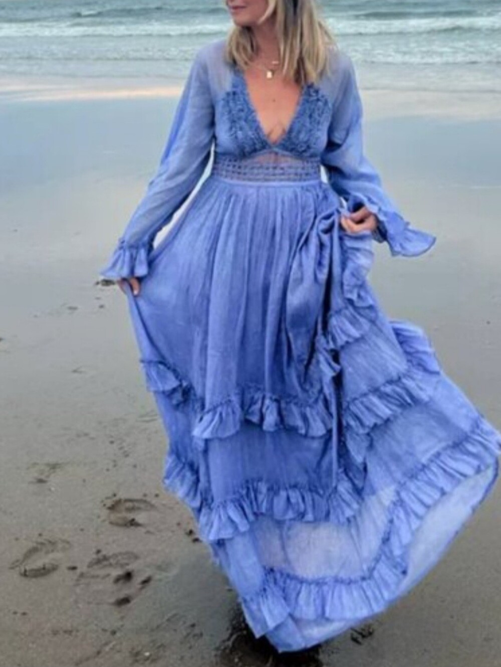 Free People Metalic Seraphina Maxi Dress
